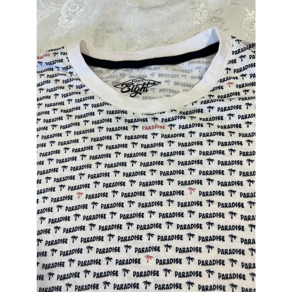 Paradise Short Sleeve Shirt white, black and pink EUC Size XL - Picture 2 of 6